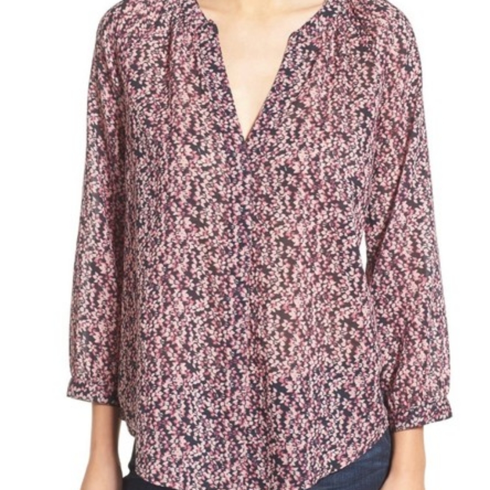 Paige Sammy Split Neck Cotton Top Small